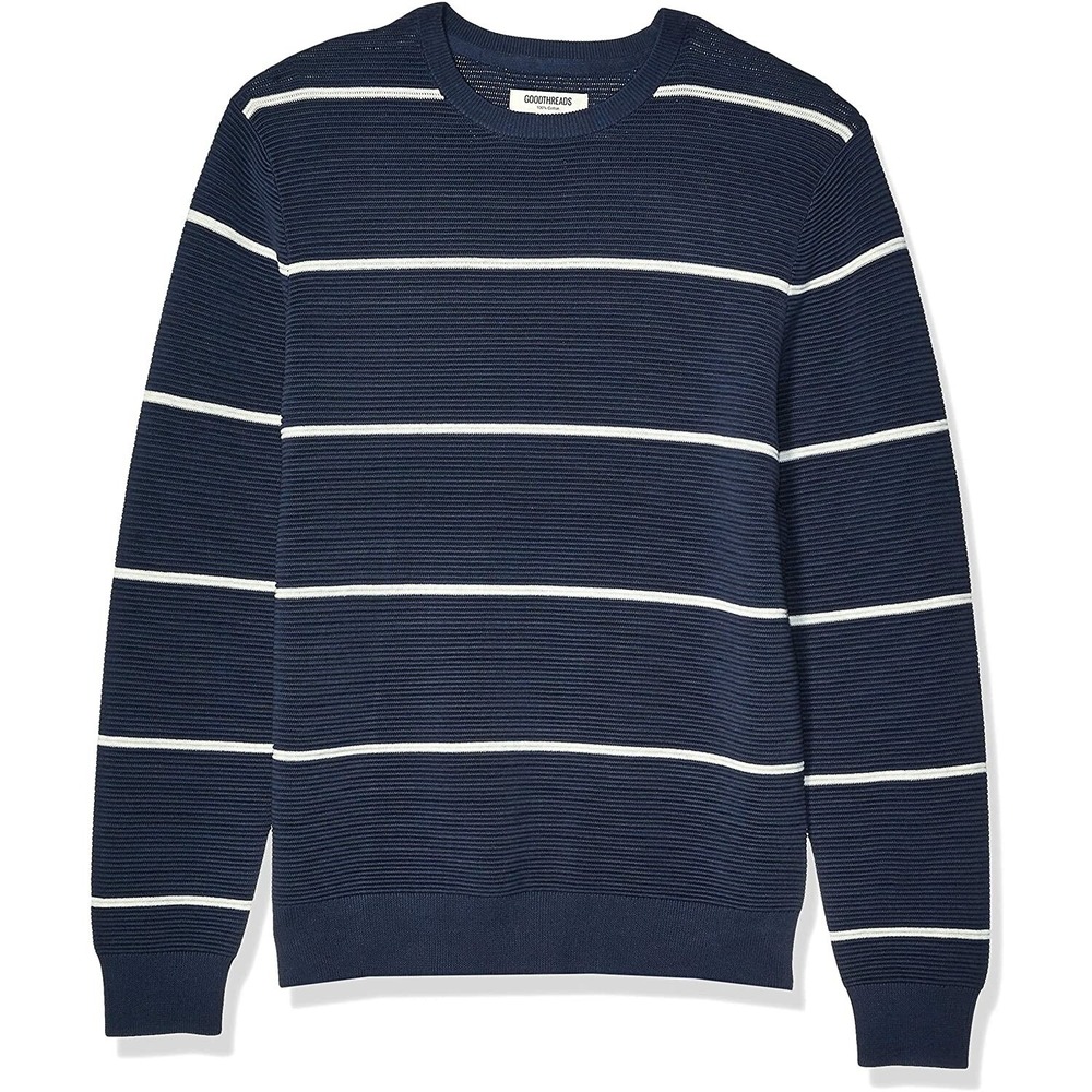 Goodthreads Men's Soft Cotton Ottoman Stitch Crewneck Sweater size M